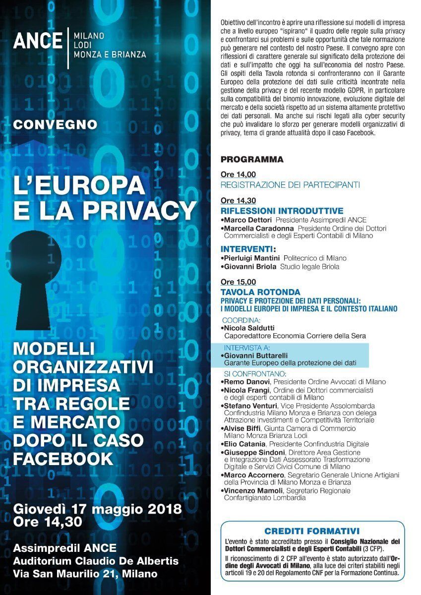 GDPR: L’EUROPA E LA PRIVACY