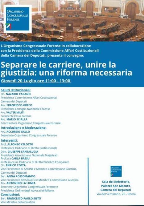 “SEPARARE LE CARRIERE, UNIRE LA GIUSTIZIA: UNA RIFORMA NECESSARIA”